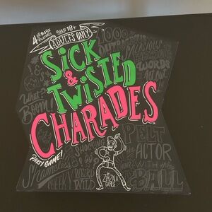 Sick & Twisted Charades Party Game - Black, Pink, Green